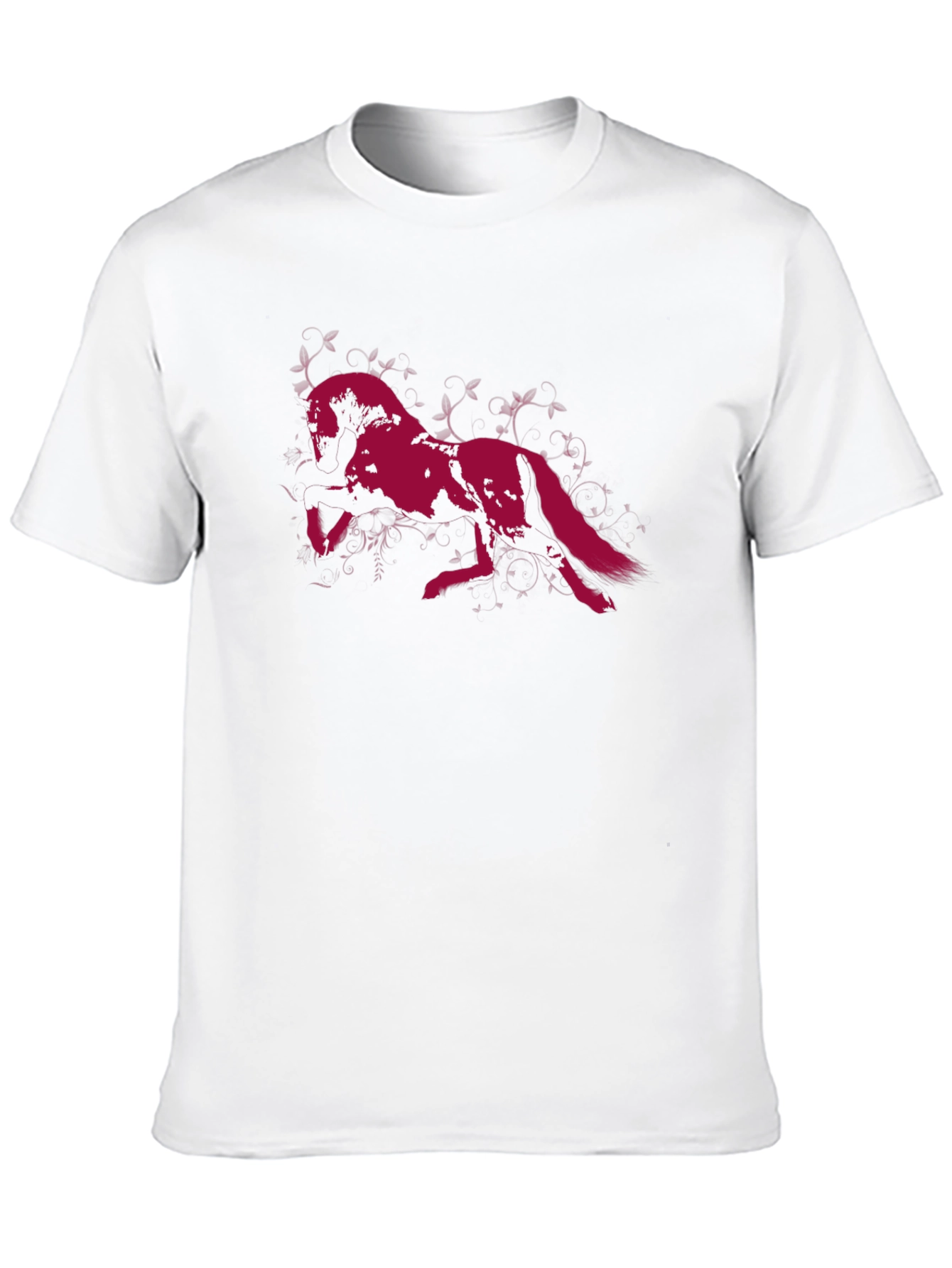 Black T-Shirt with Running Wolf Graphic