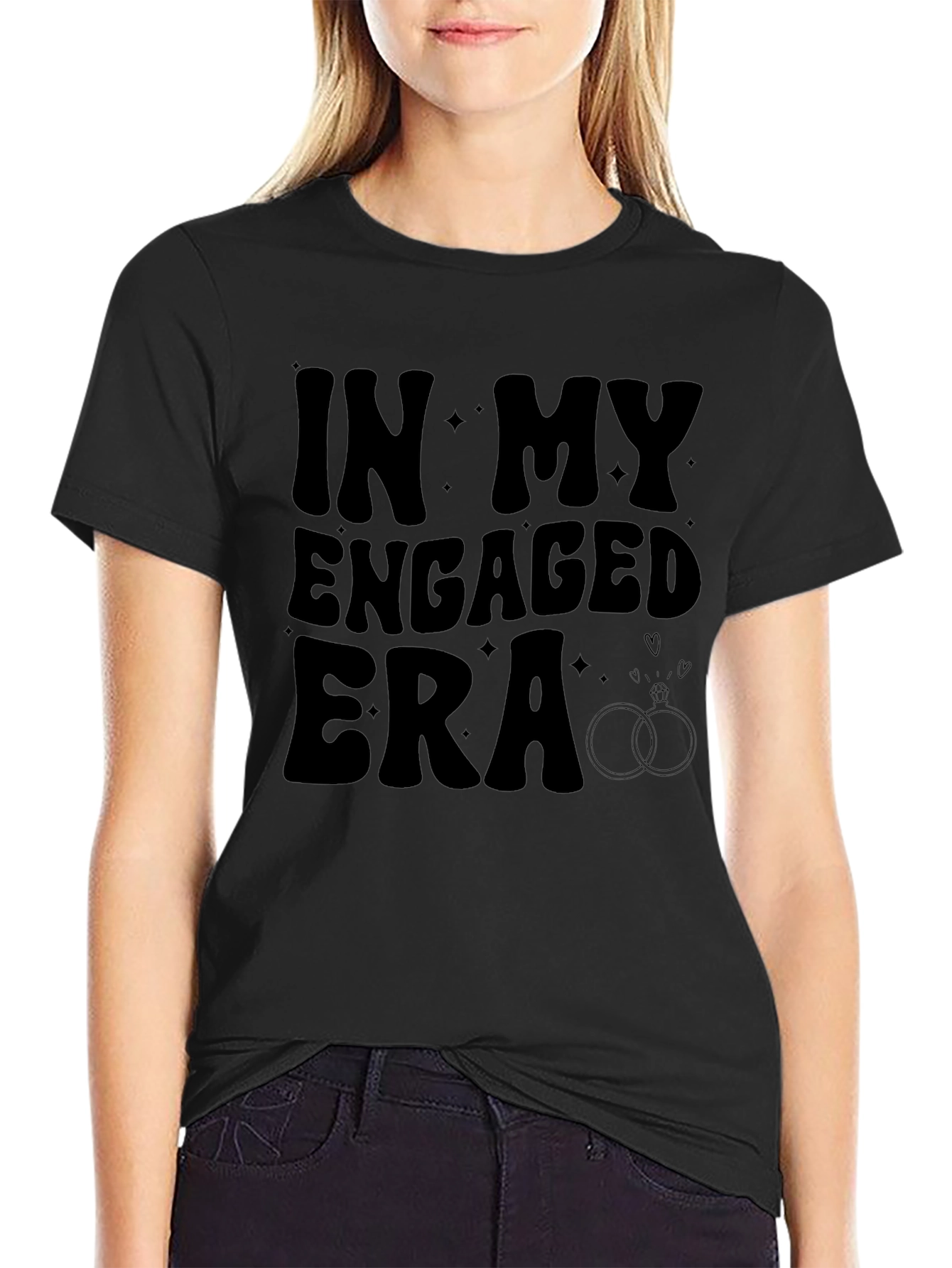 In My Engaged Era Graphic Tee - Black