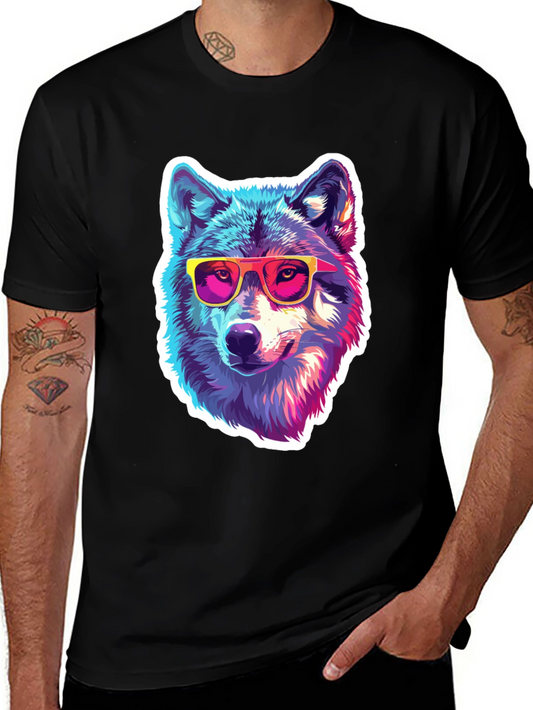 Cool Wolf Graphic Tee - Funky Animal Shirt