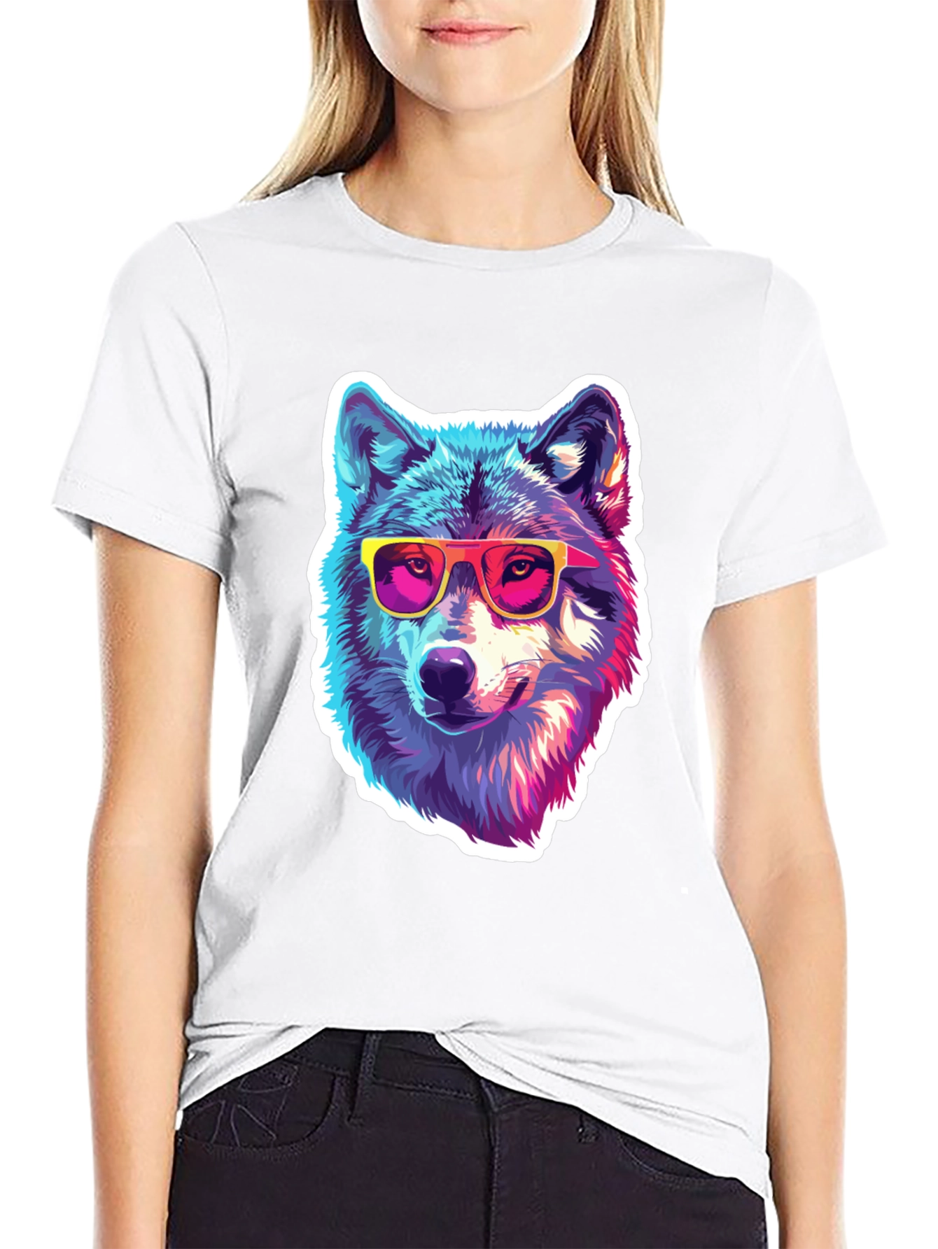 Cool Wolf Graphic Tee - Funky Animal Shirt