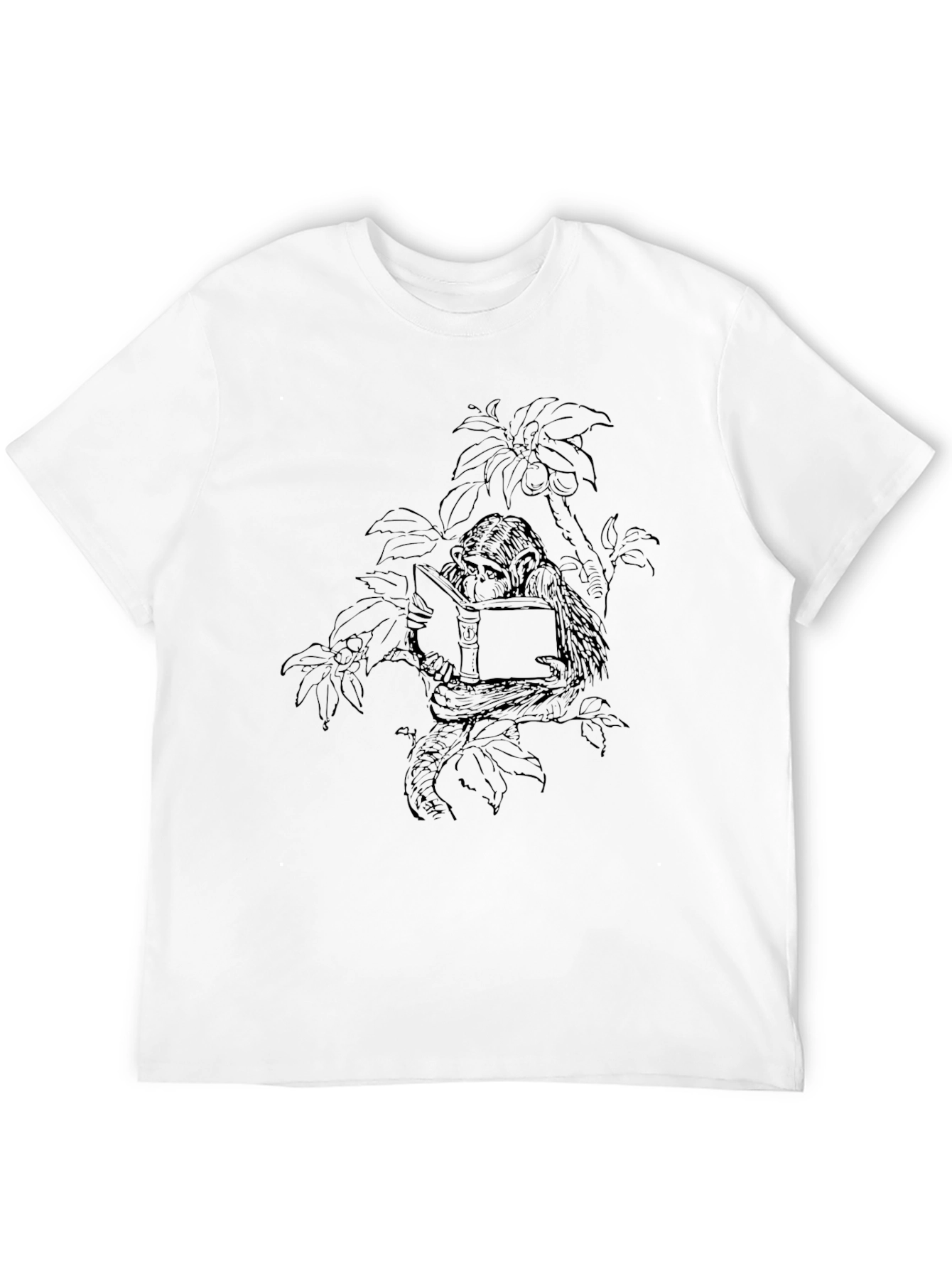 Monkey Reading Book Graphic Tee