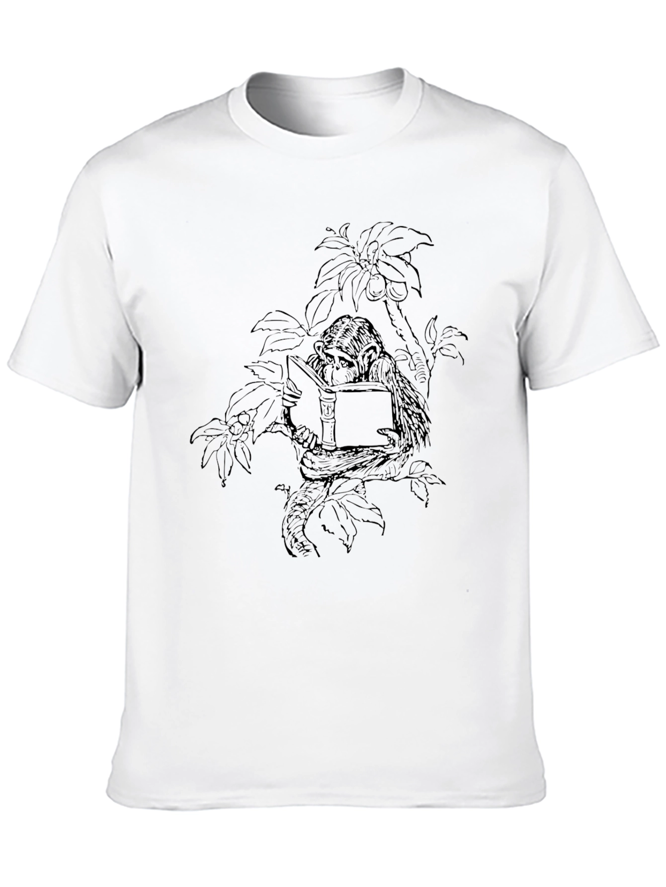 Monkey Reading Book Graphic Tee
