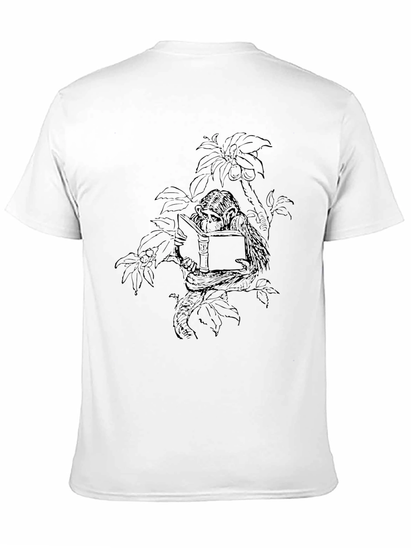 Monkey Reading Book Graphic Tee