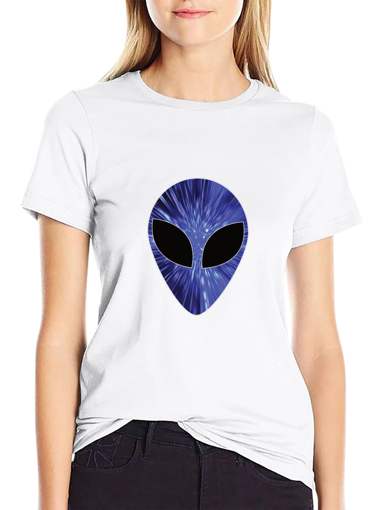 Cosmic Alien Graphic Black T-Shirt