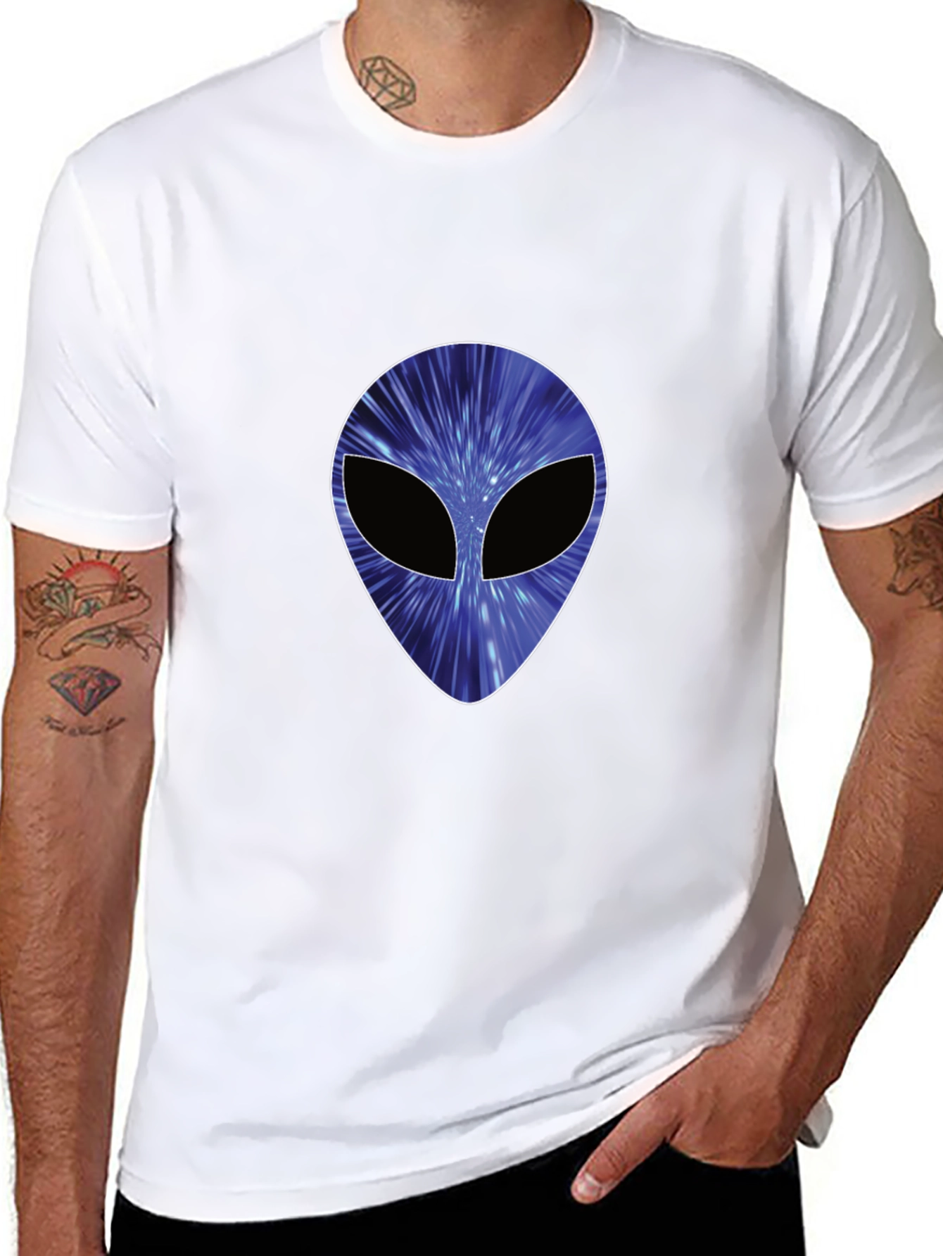 Cosmic Alien Graphic Black T-Shirt