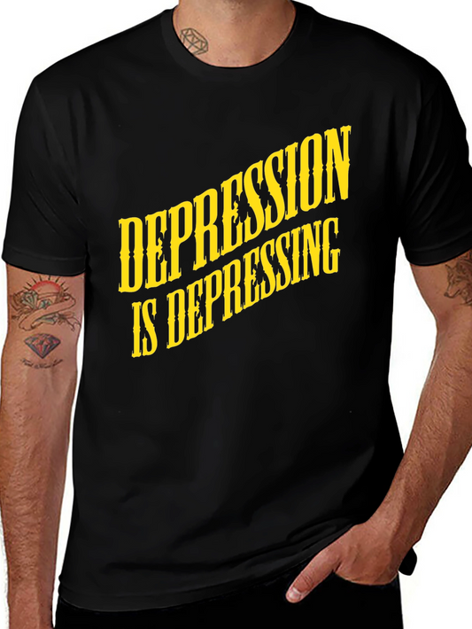 Depression Is Depressing Black T-Shirt