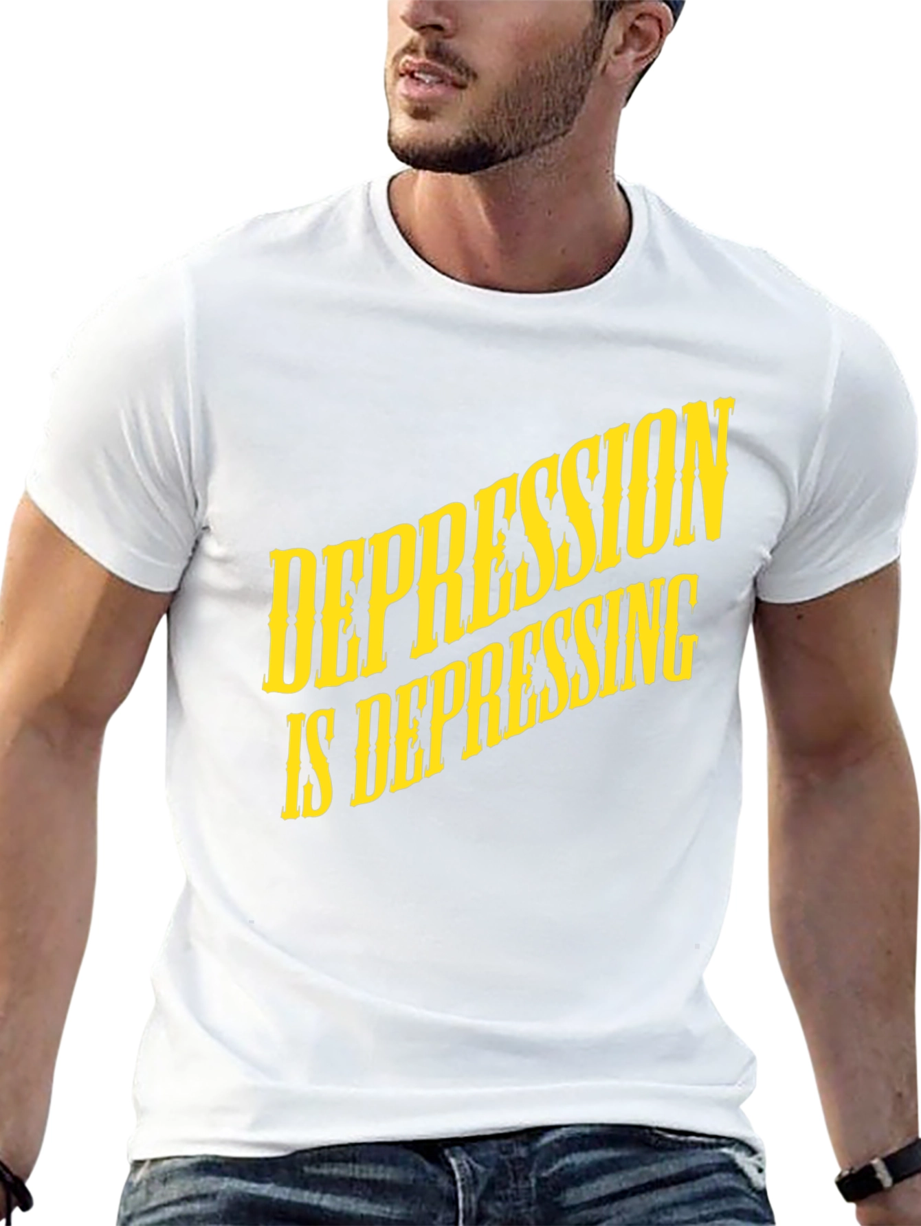 Depression Is Depressing Black T-Shirt