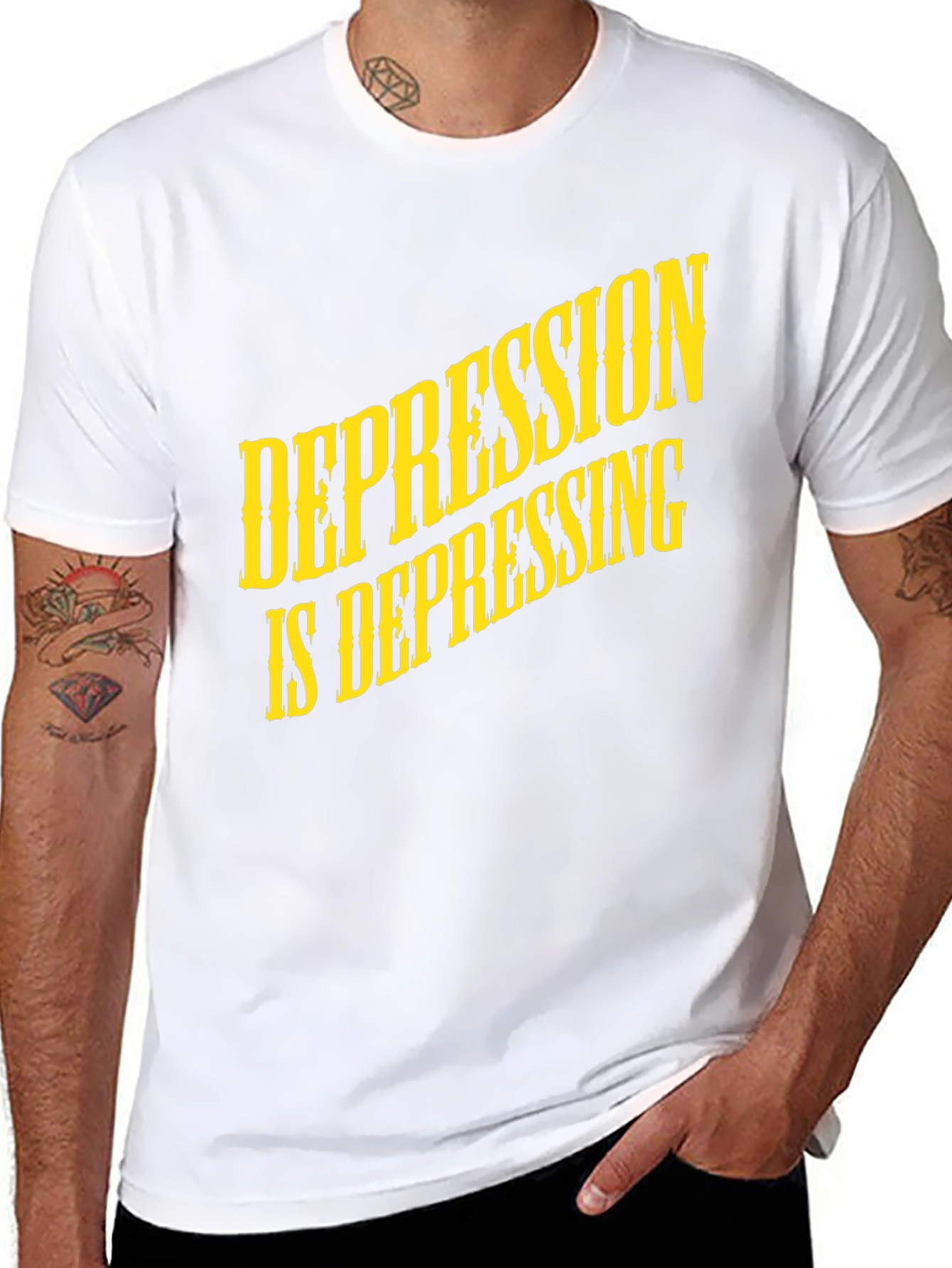 Depression Is Depressing Black T-Shirt