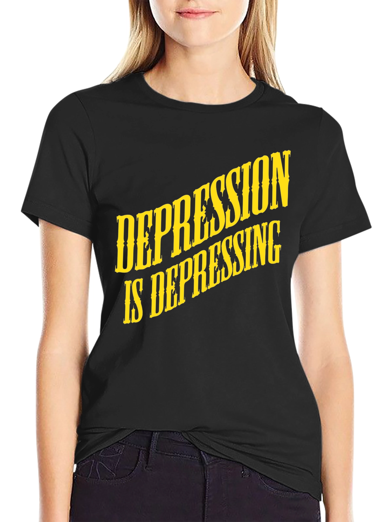 Depression Is Depressing Black T-Shirt
