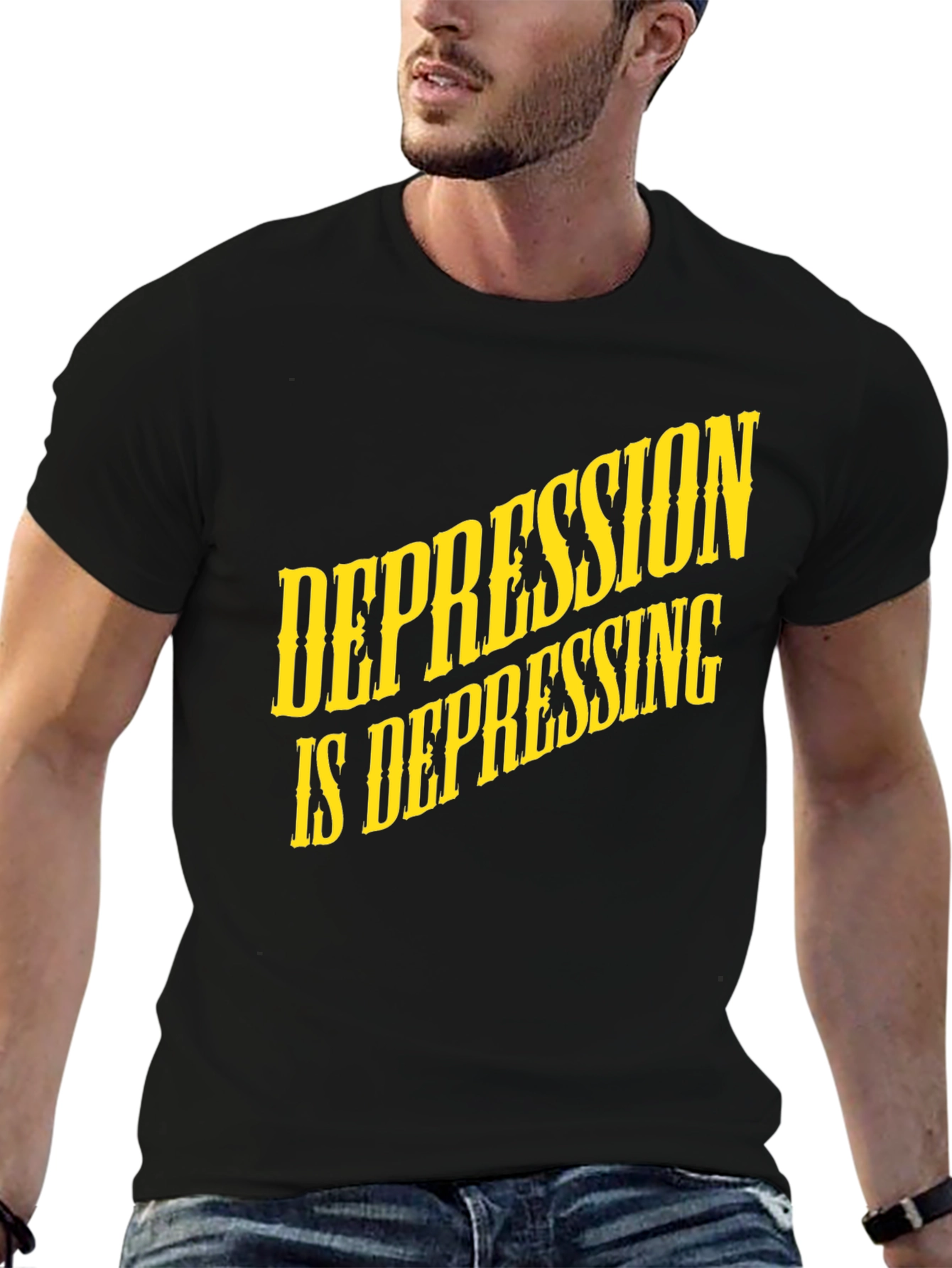 Depression Is Depressing Black T-Shirt