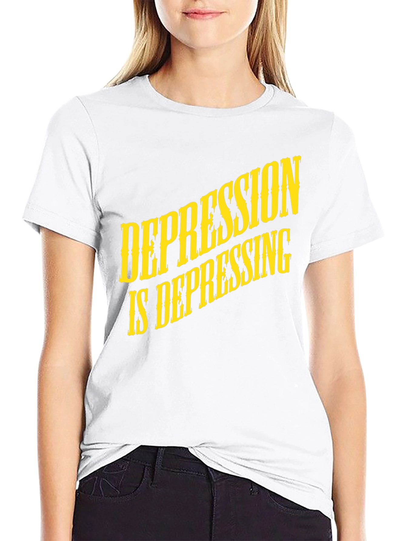 Depression Is Depressing Black T-Shirt