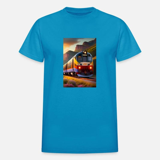 The passenger train logo design in T shirt