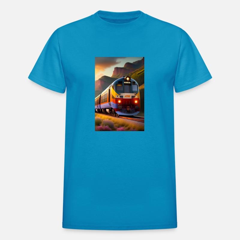 The passenger train logo design in T shirt