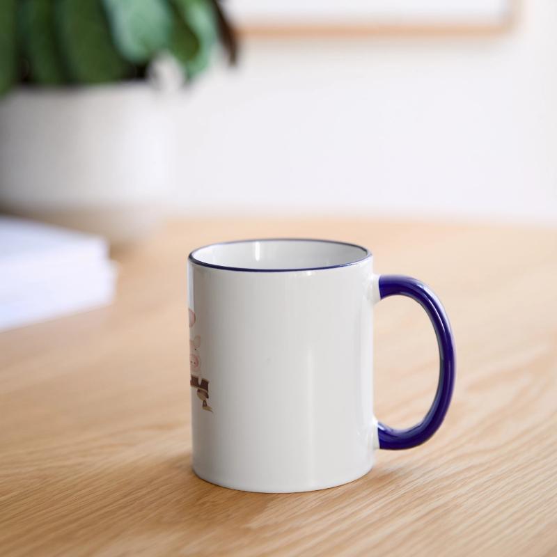 three adorable cute pigs with banner