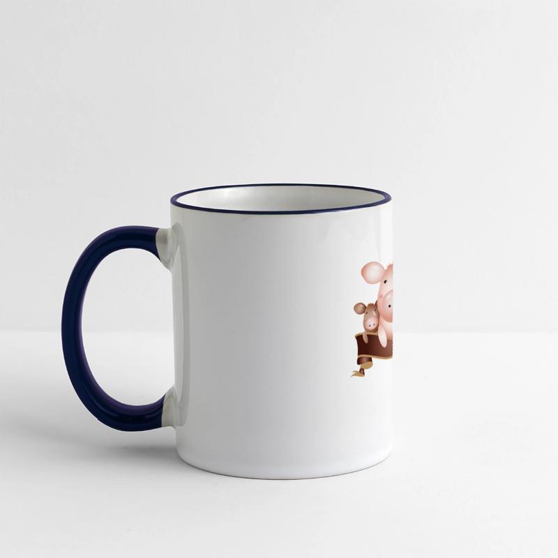 three adorable cute pigs with banner