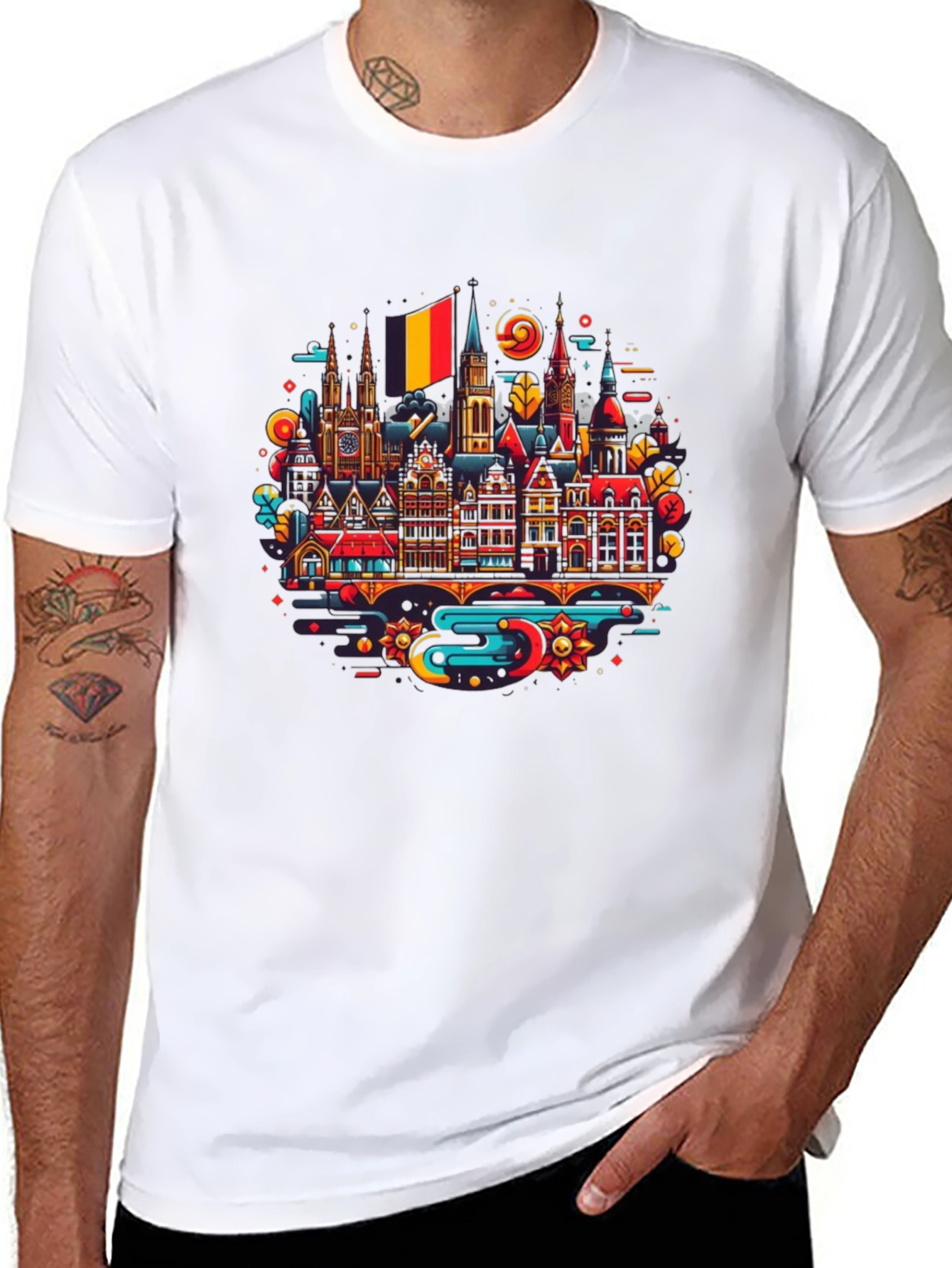 Belgium Cityscape Graphic Tee