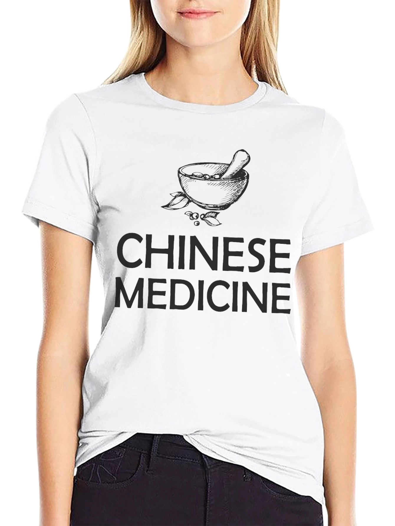 Chinese Medicine T-Shirt - Black Cotton Tee