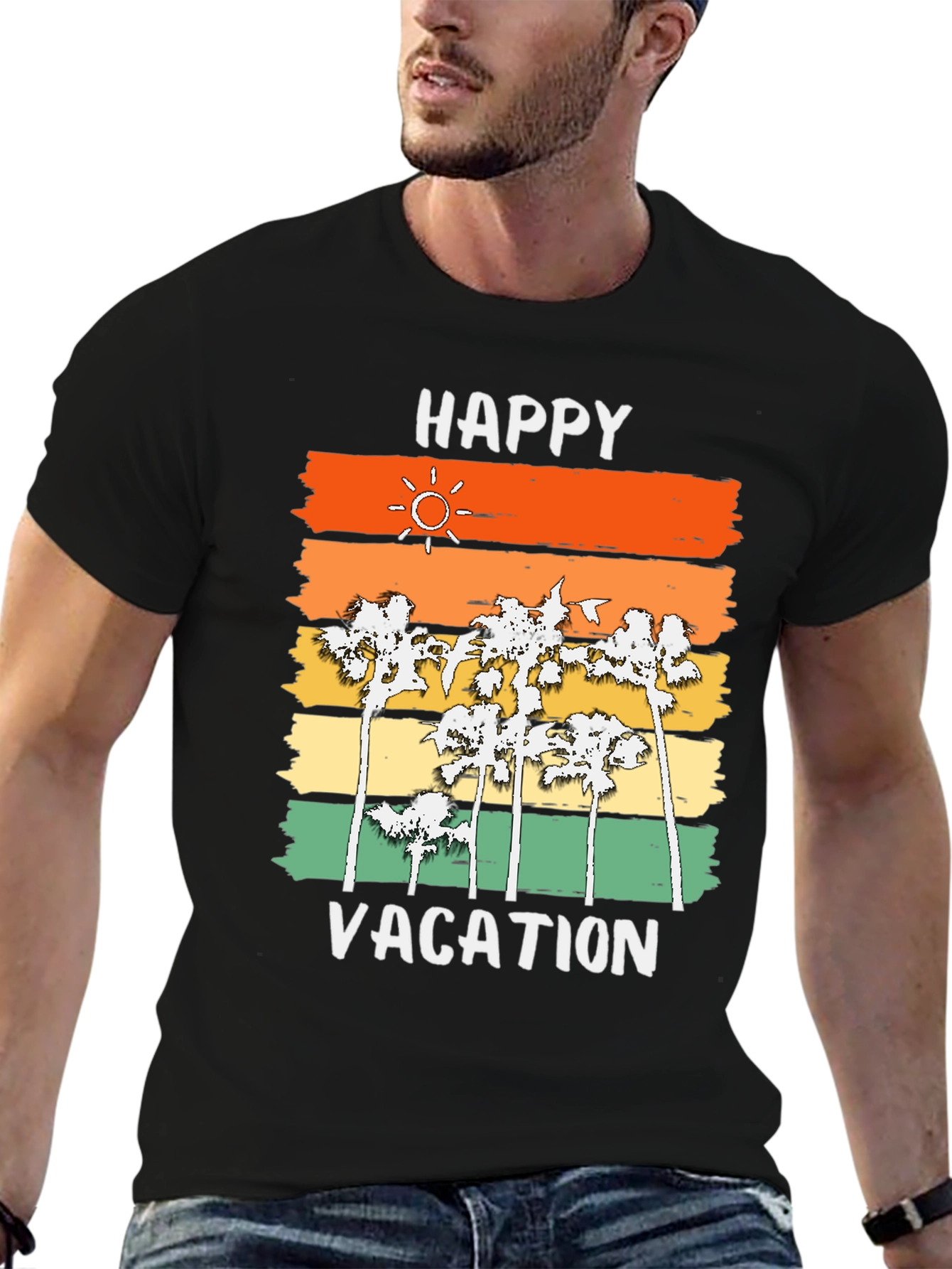 Happy Vacation Palm Tree T-Shirt