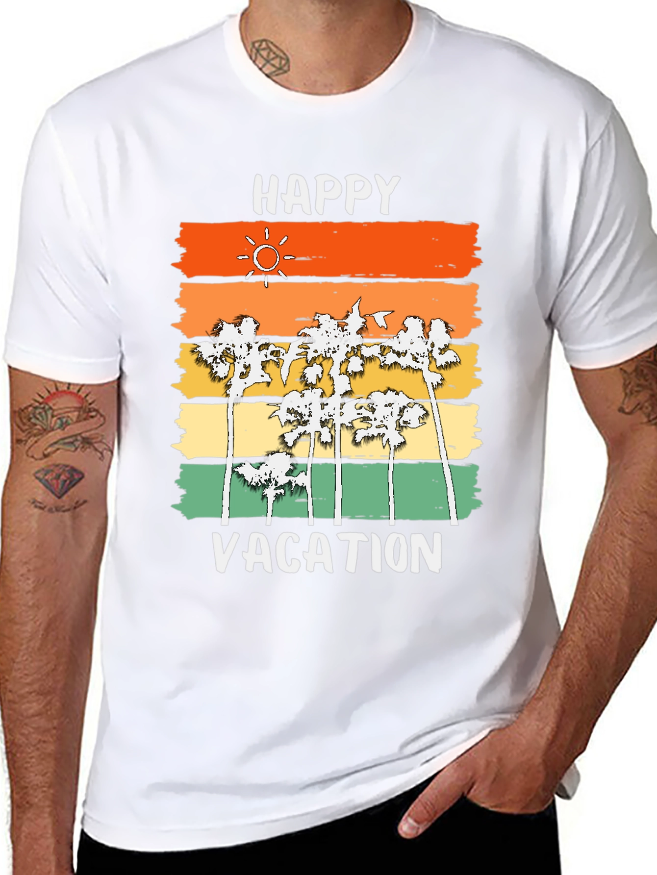 Happy Vacation Palm Tree T-Shirt