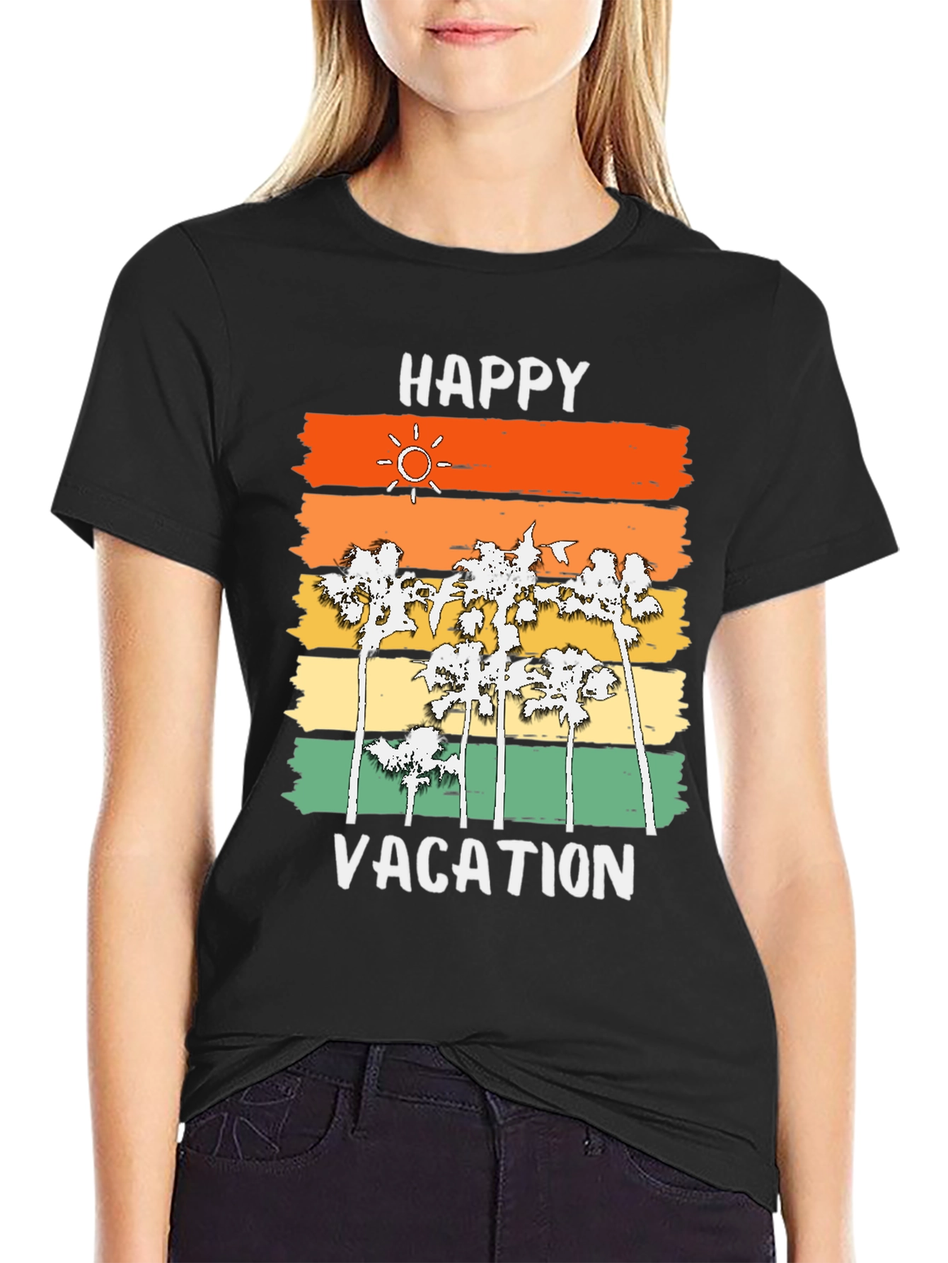 Happy Vacation Palm Tree T-Shirt