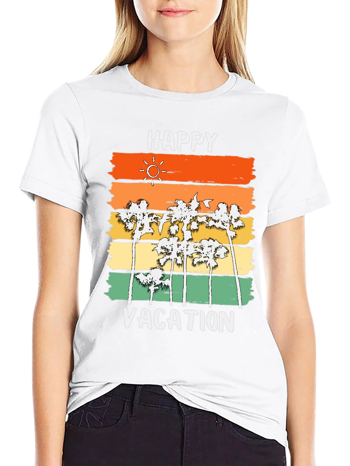 Happy Vacation Palm Tree T-Shirt