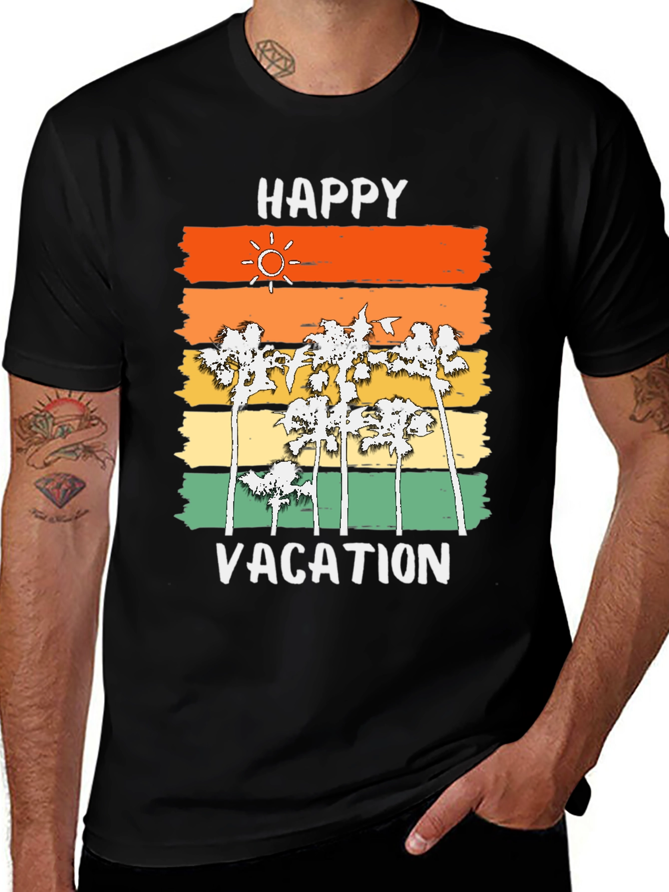 Happy Vacation Palm Tree T-Shirt