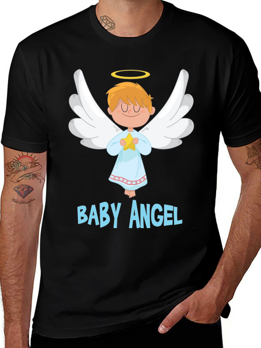 Baby Angel Graphic Tee - Cute & Comfortable Black T-Shirt