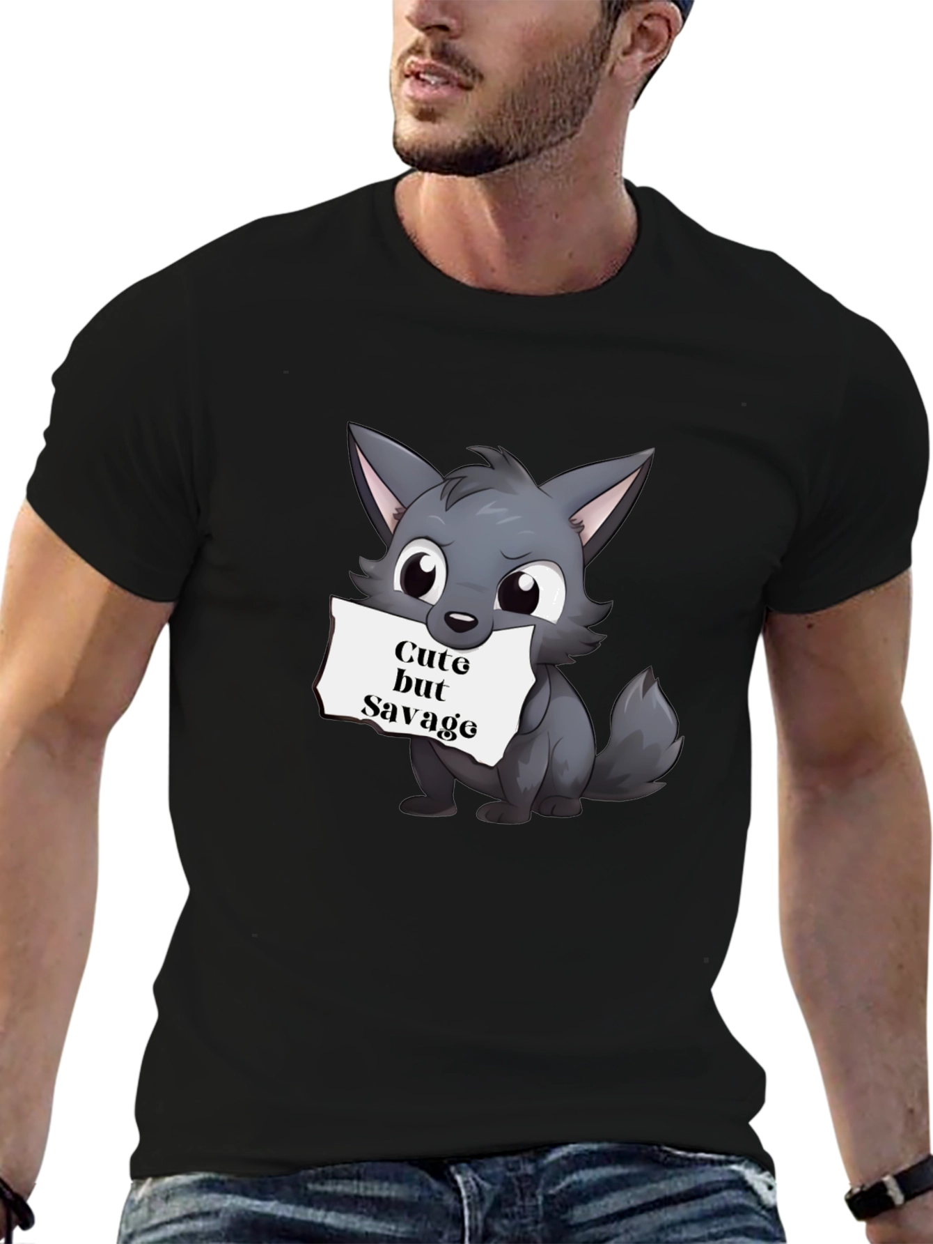 Cute But Savage Wolf Graphic Tee
