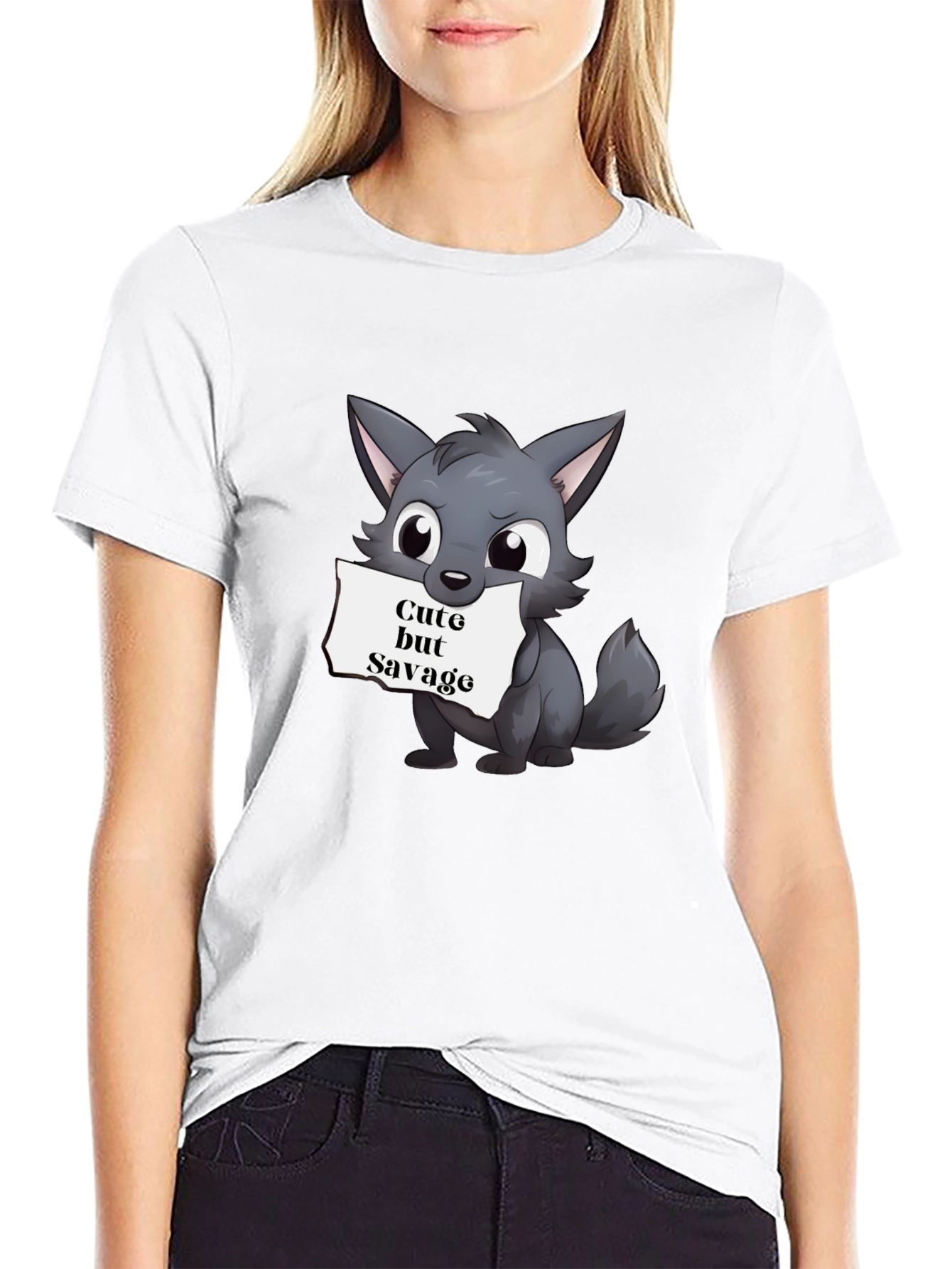 Cute But Savage Wolf Graphic Tee
