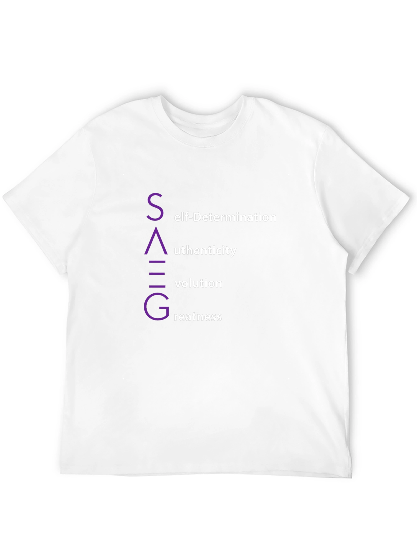SAGVG Black T-Shirt: Self-Determination Authenticity Evolution Greatness