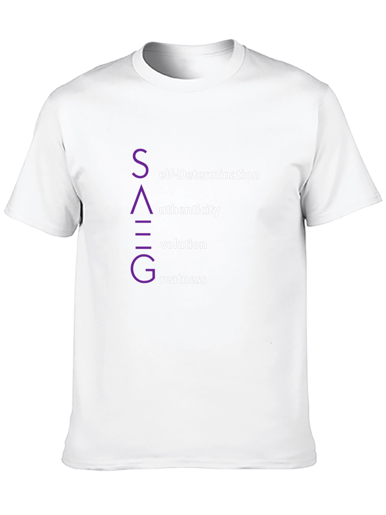 SAGVG Black T-Shirt: Self-Determination Authenticity Evolution Greatness