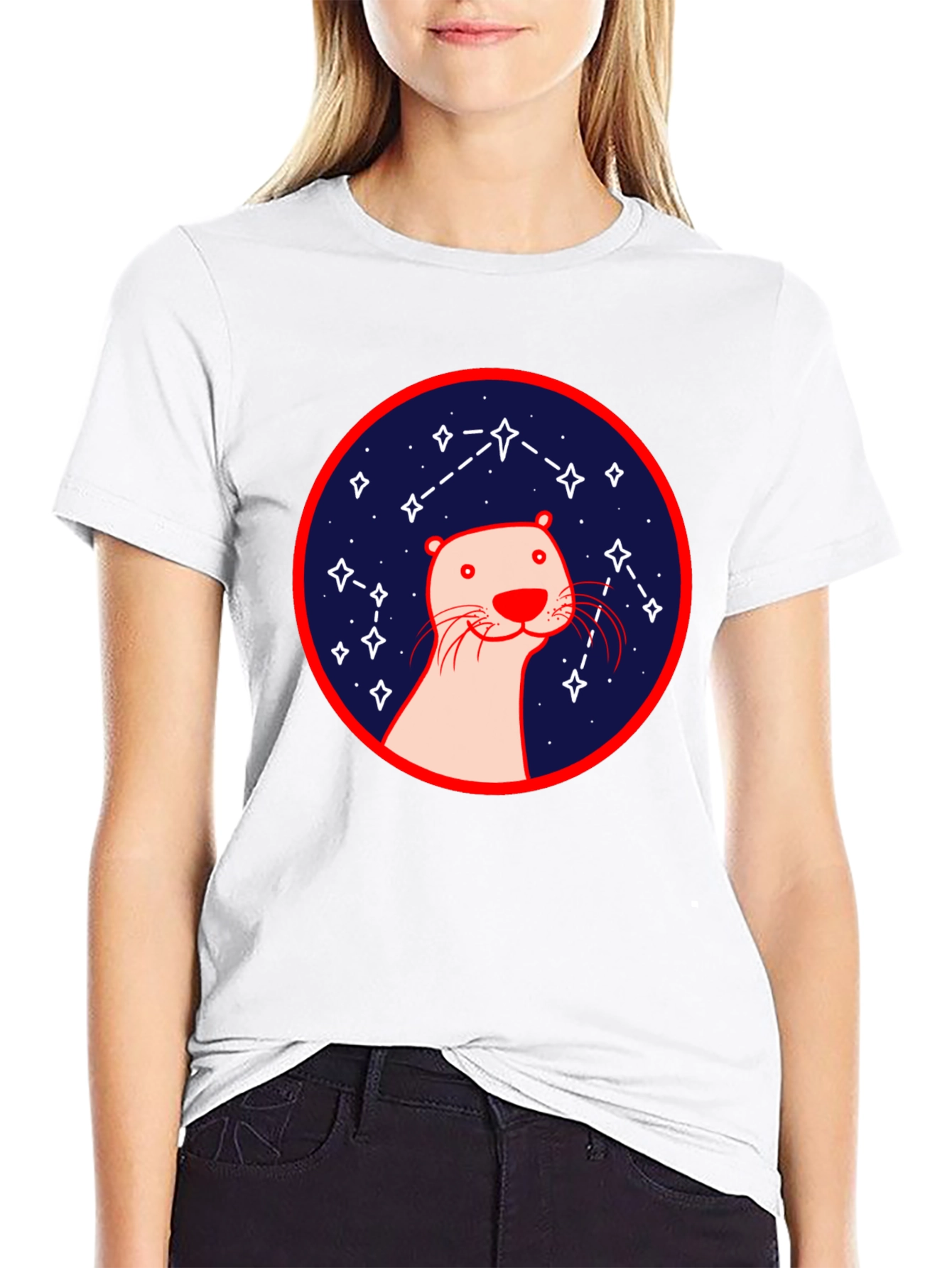 Otter Constellation T-Shirt - Black Graphic Tee