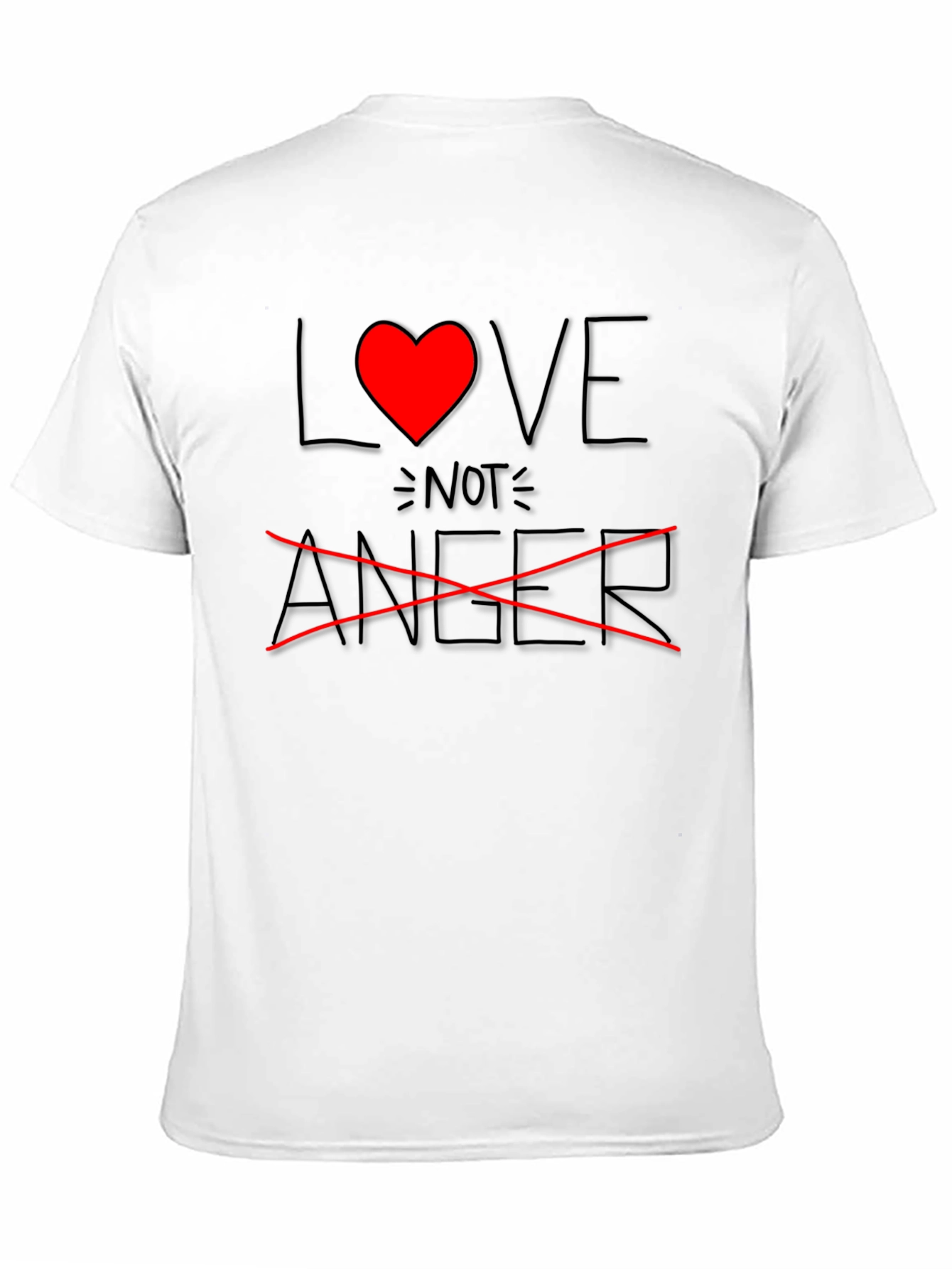 Love Not Anger Graphic T-Shirt - Black