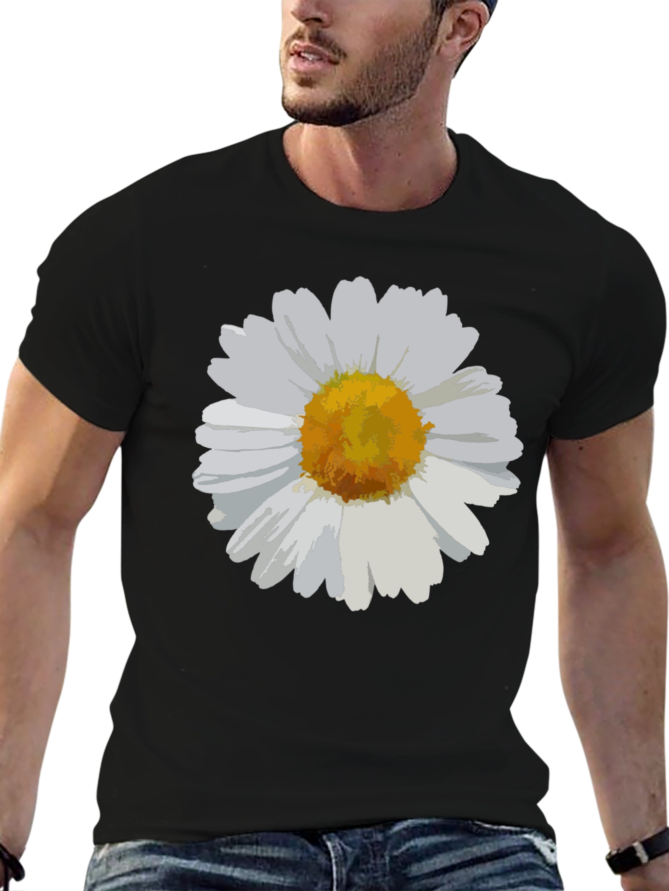 Daisy Graphic Tee - Black Casual Comfort