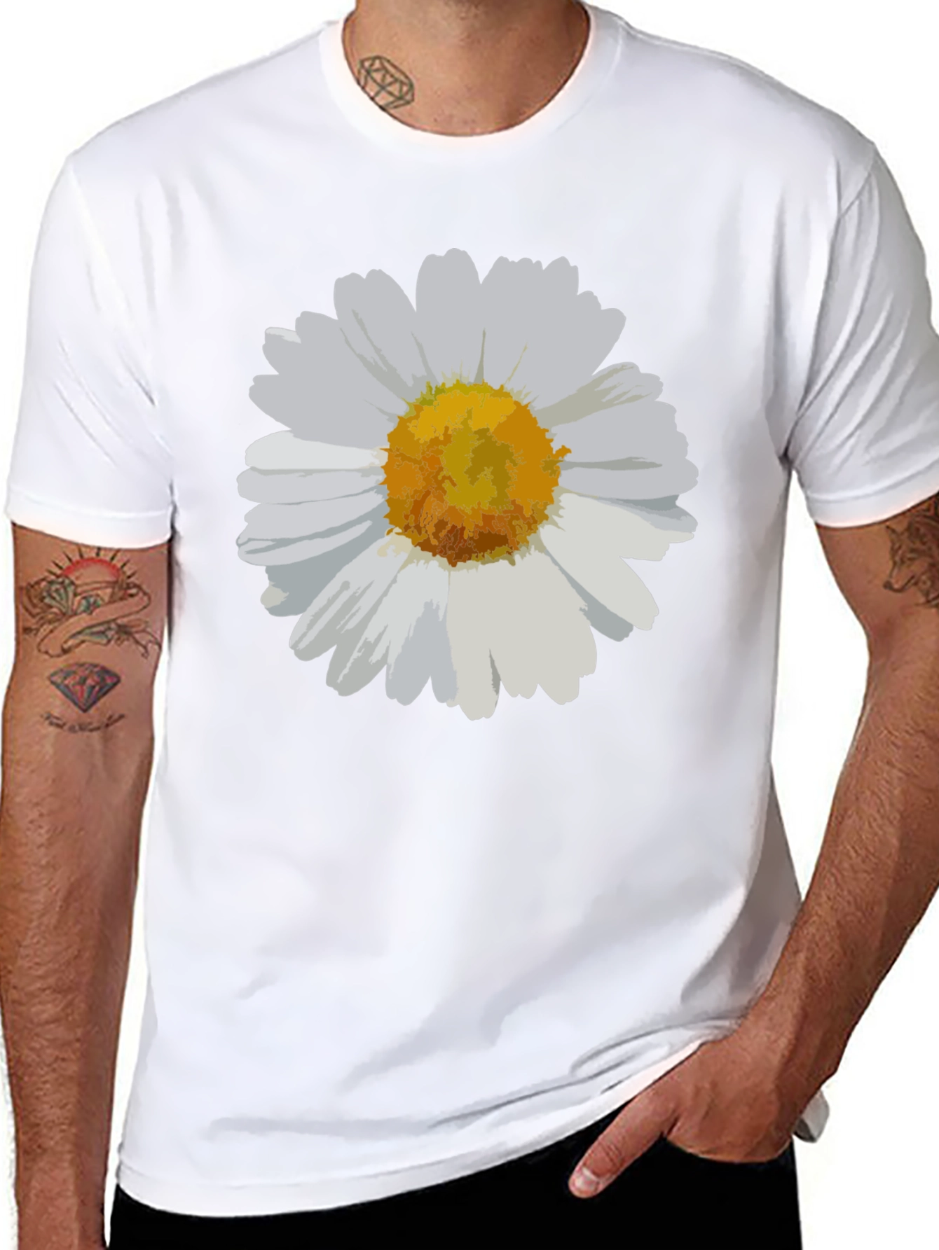 Daisy Graphic Tee - Black Casual Comfort