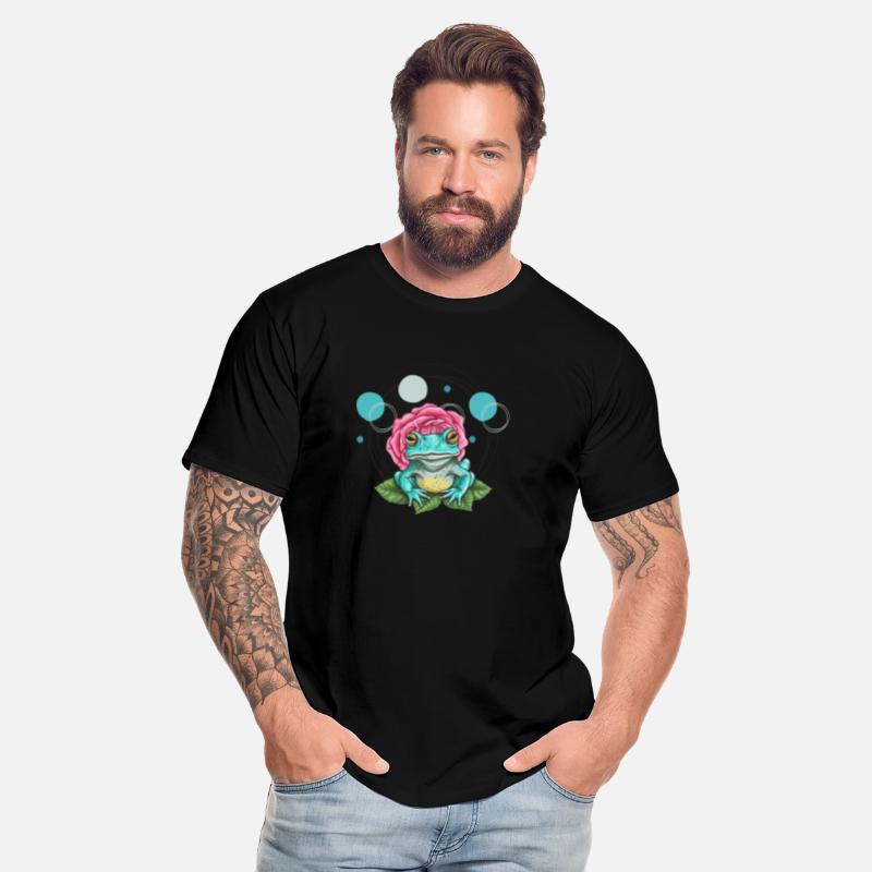 Turquoise Frog with a Pink Rose
