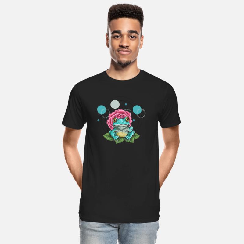 Turquoise Frog with a Pink Rose