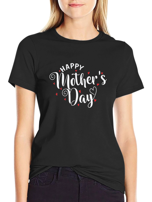 Happy Mothers Day Graphic Tee - Black