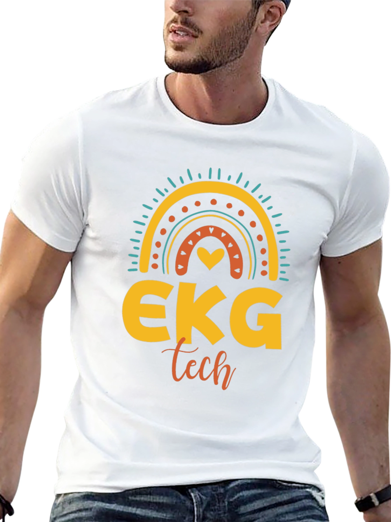 EKG Tech Rainbow Graphic T-Shirt