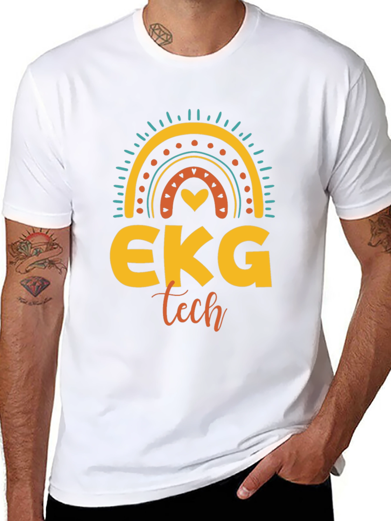 EKG Tech Rainbow Graphic T-Shirt