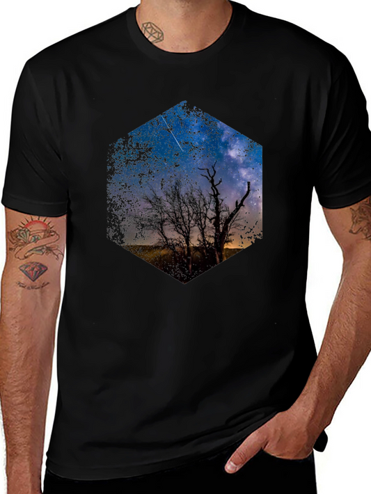Night Sky Hexagon Graphic T-Shirt