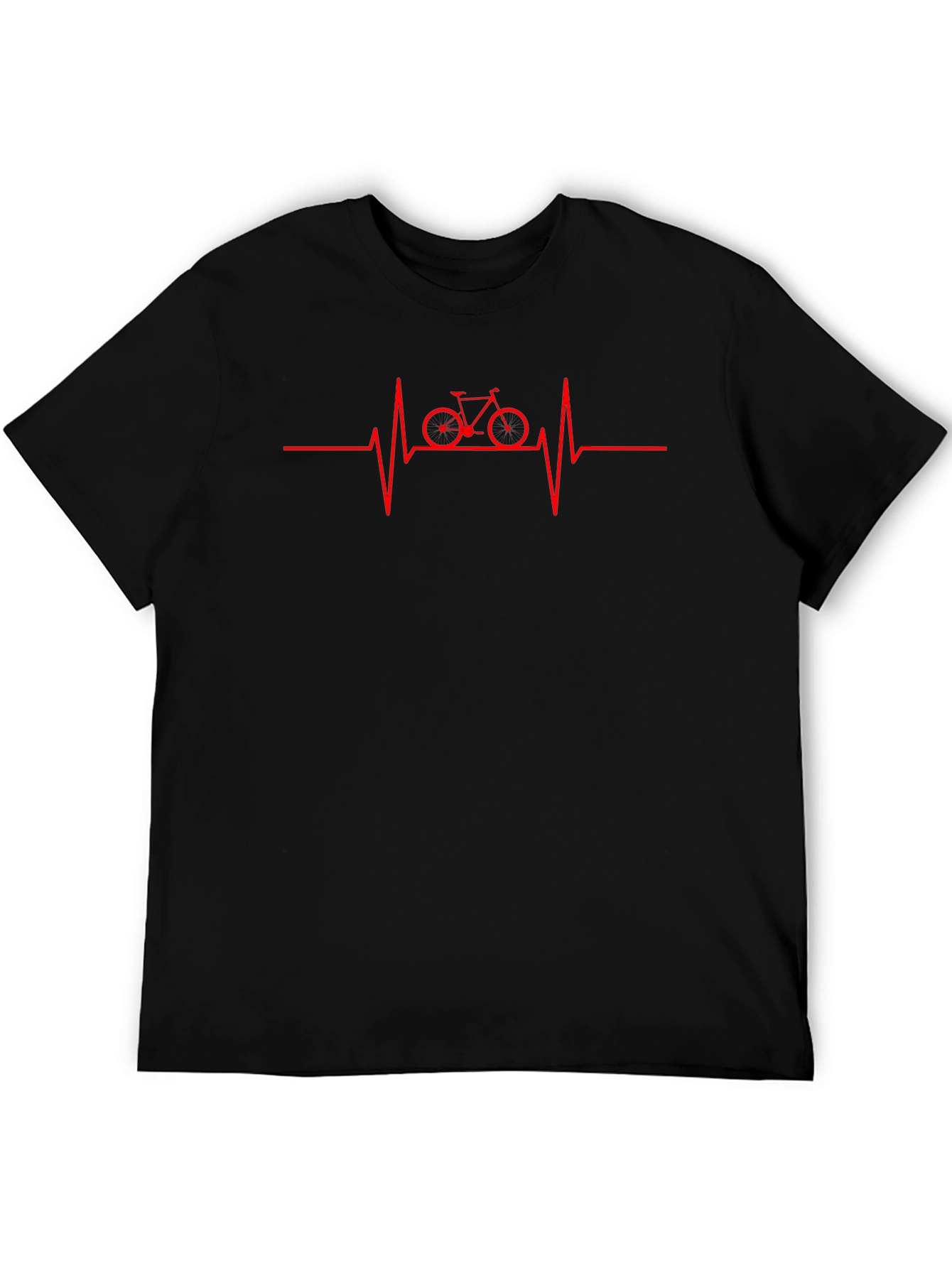 Cycling Heartbeat Graphic T-Shirt - Black