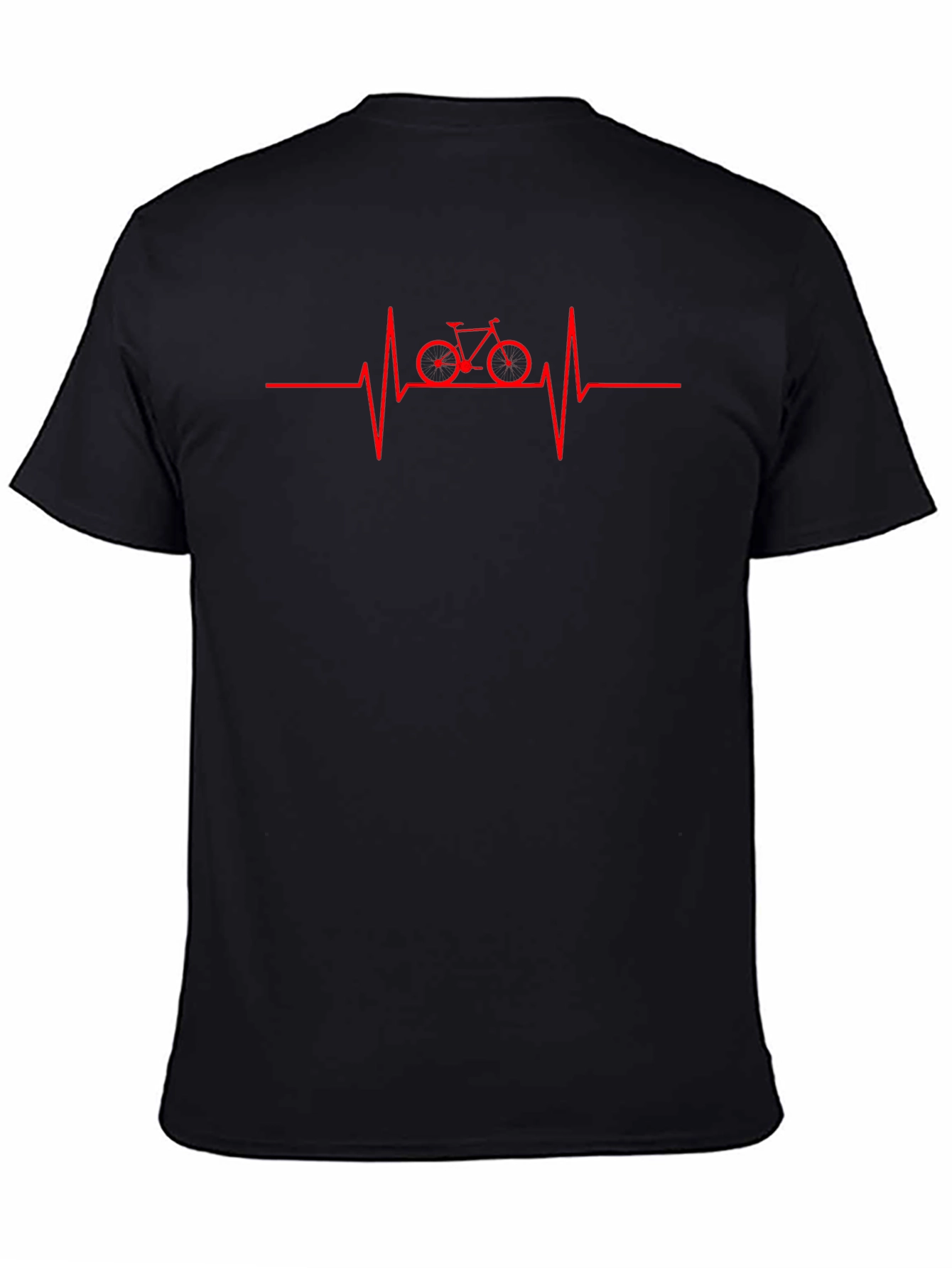 Cycling Heartbeat Graphic T-Shirt - Black