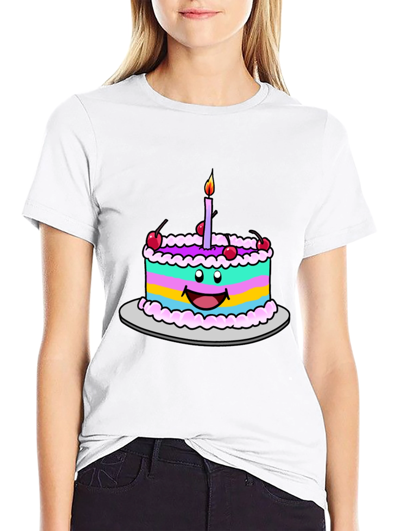 Cartoon Birthday Cake T-Shirt