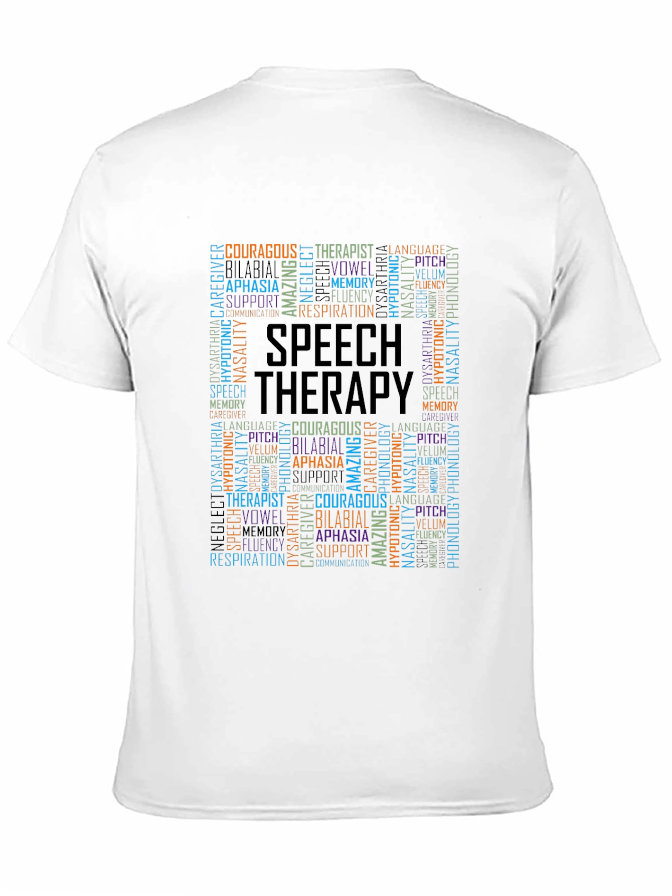 Speech Therapy Word Cloud Black T-Shirt