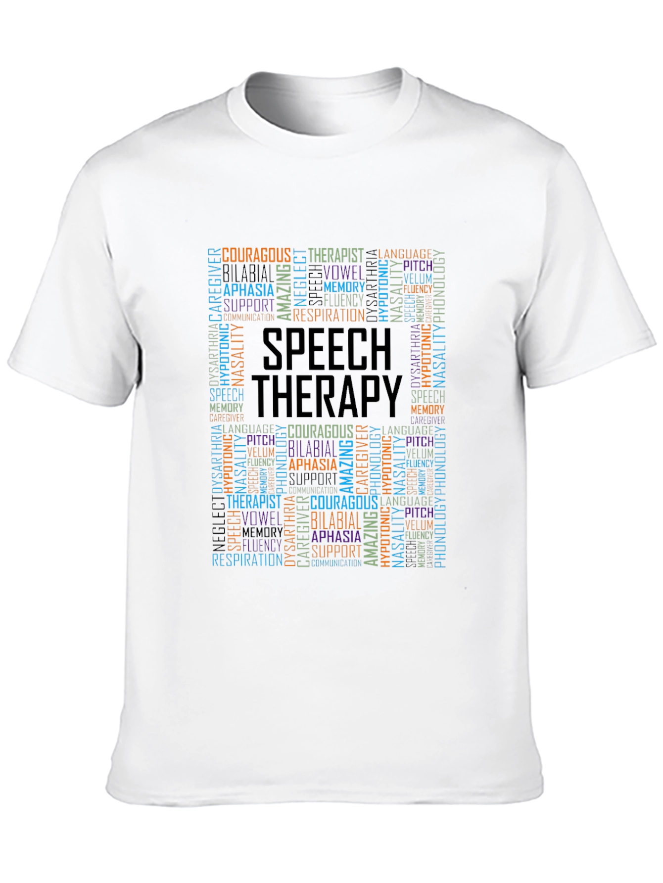 Speech Therapy Word Cloud Black T-Shirt