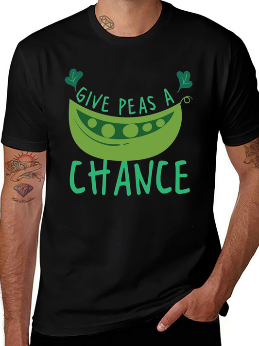 Give Peas A Chance Black T-Shirt