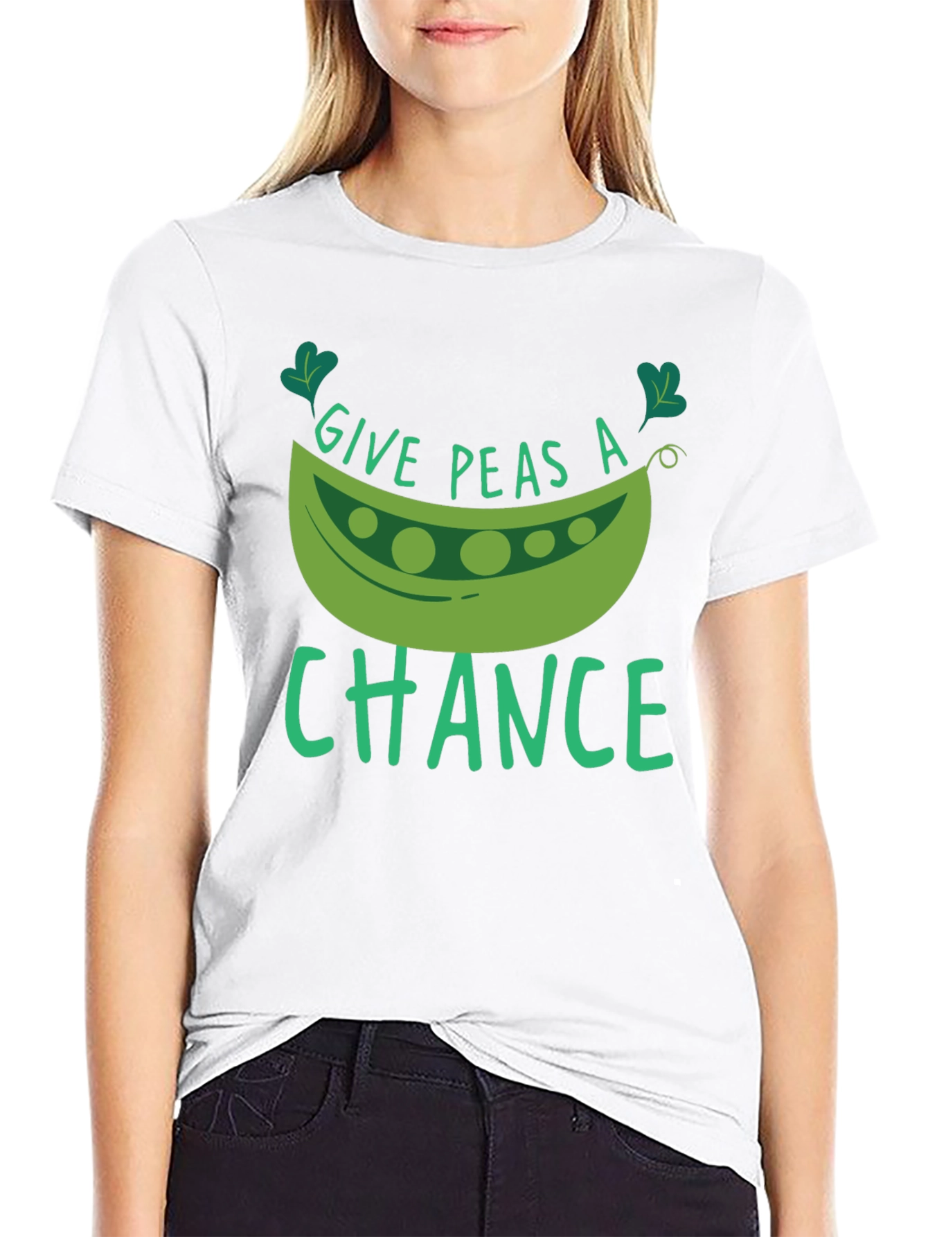 Give Peas A Chance Black T-Shirt