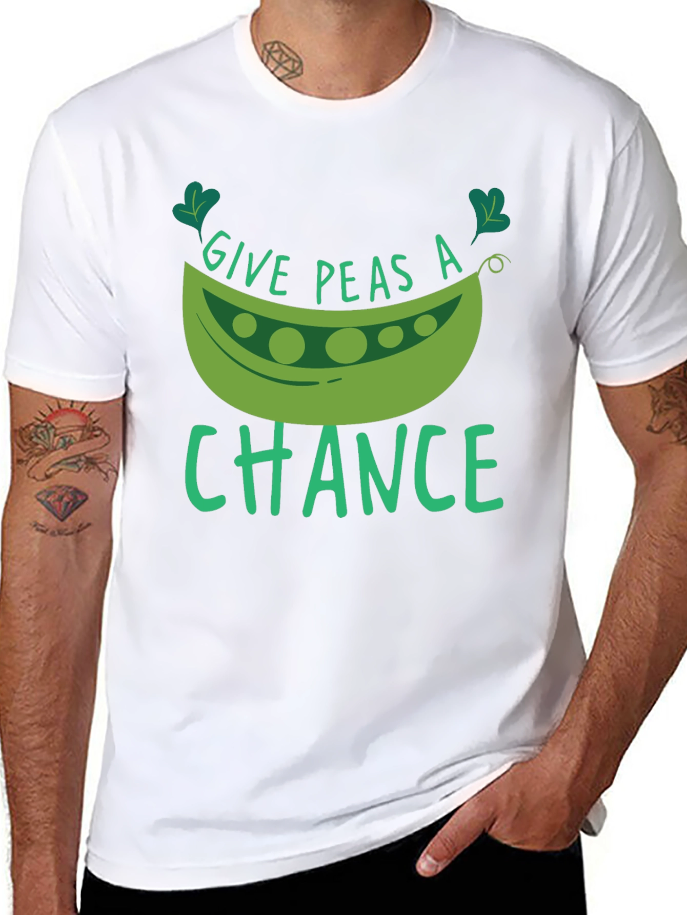 Give Peas A Chance Black T-Shirt
