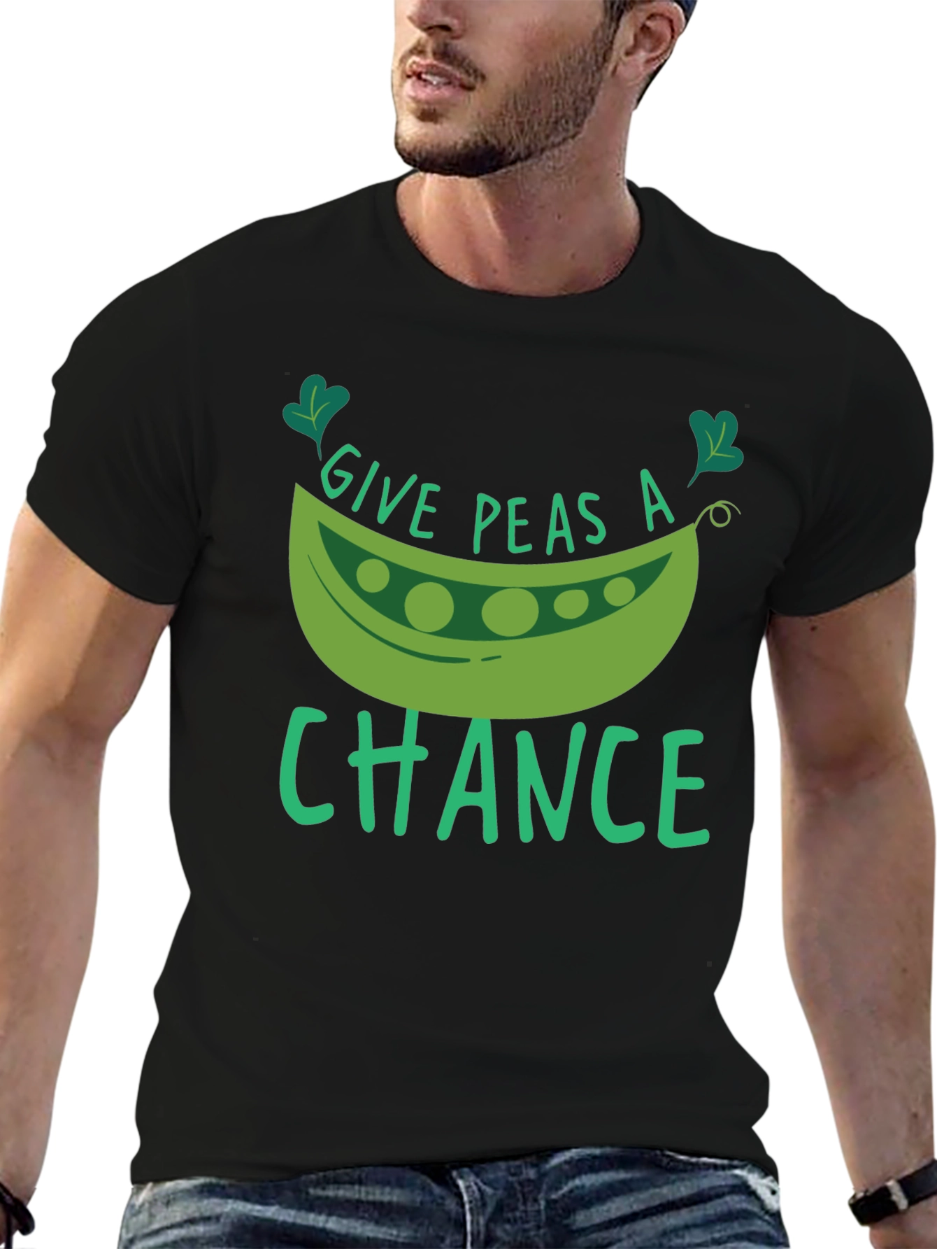 Give Peas A Chance Black T-Shirt
